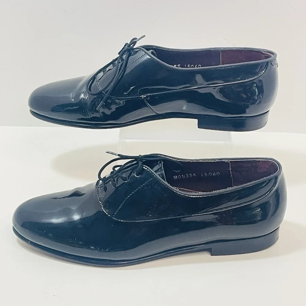 Brentano Patent Leather Black Lace‎ Up Shoes Size 8